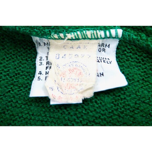 Vintage Izod Lacoste Knit Cardigan Sweater Acrylic Green SZ Large - Picture 7 of 7